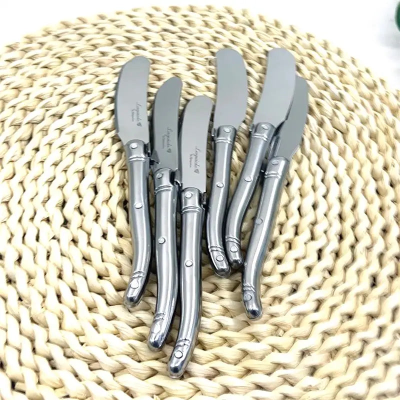Laguiole Butter Spreaders Cheese Knives Stainless Steel Butter Knife Kitchen Silverware Restaurant Bar Cheese Tools Kid 4-10pcs