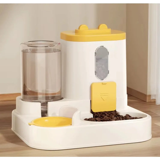 Two-in-OnePet Home Feeding and Drinking Water Integrated Automatic Water Feeder Automatic Feeder Cat and Dog Water Food Pet Bowl